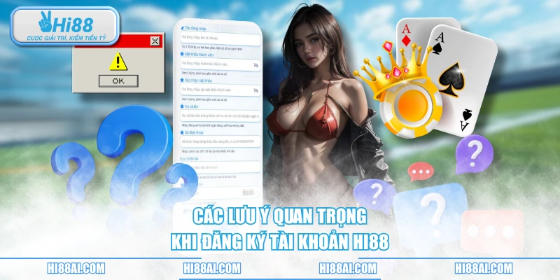 Các lưu ý quan trọng khi đăng ký tài khoản HI88